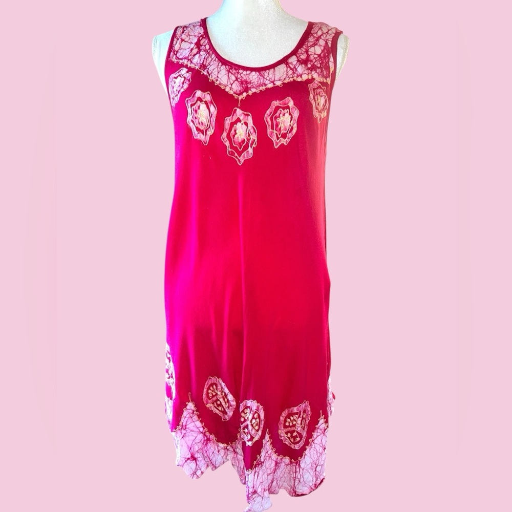 Boho Embroidered Sleeveless Dress – One Size – Rainbow Brand – Made in India